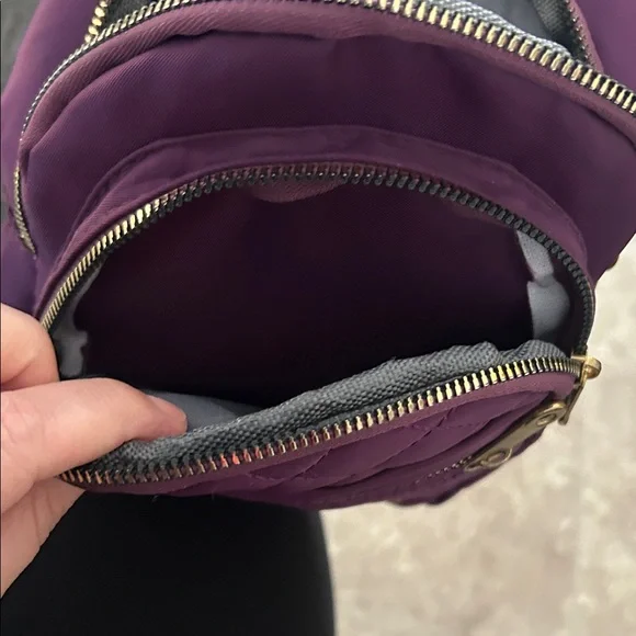 Purple Quilted Crossbody Sling Bag - Picture 6 of 7